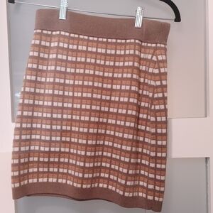 Aritzia Knit Brown Knee-length Skirt